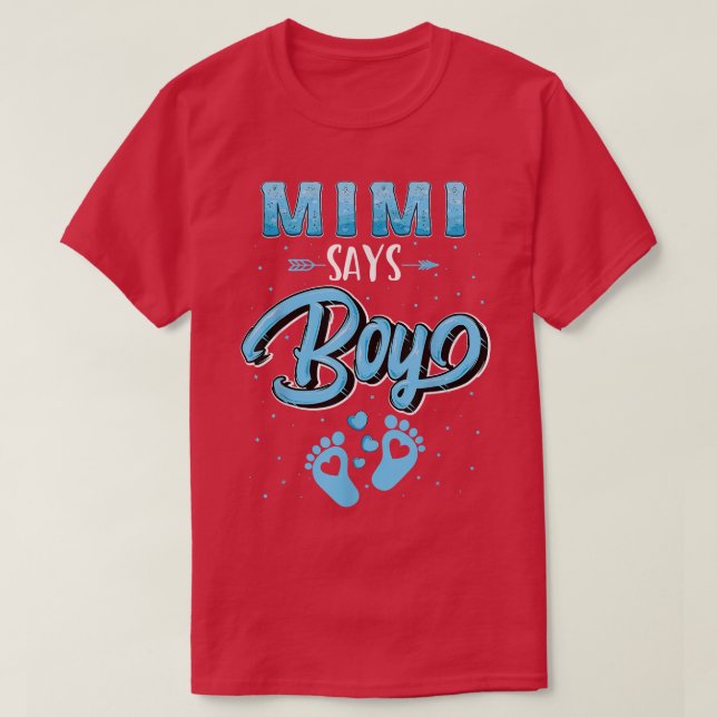 Gender reveal Mimi says Boy baby matching family s T-Shirt (Design Front)