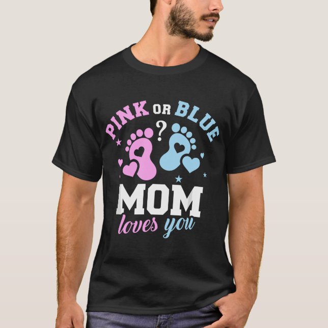 Gender reveal mum T-Shirt (Front)
