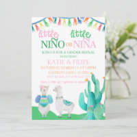 Gender Reveal Nina or Nino Llama Fiesta Baby