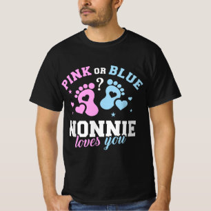 Gender reveal nonnie grandma T-Shirt