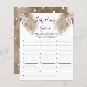 Gender Reveal Pampas Grass Baby Name Shower Game 