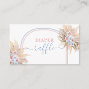 Gender Reveal Pampas Grass Diaper Raffle Card