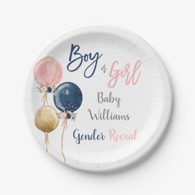 Gender Reveal Paper Plate (Front)