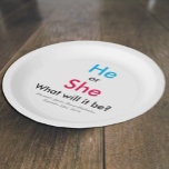 Gender Reveal Paper Plate<br><div class="desc">Gender reveal party paper plates</div>