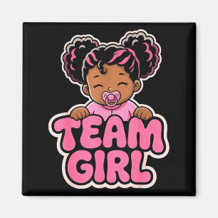 Gender Reveal Party Afro Team Girl Announcement Magnet