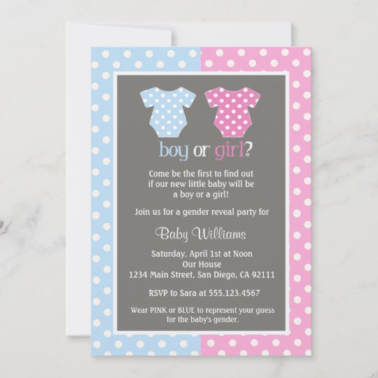 Gender Reveal Party Baby Shower Invitations Zazzle Co Nz