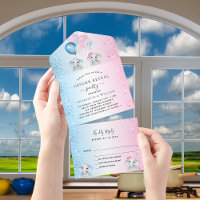 Gender reveal party blue pink elephants  RSVP