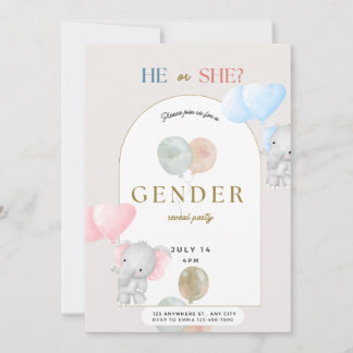 gender reveal party,boy or girl, elephant holiday card