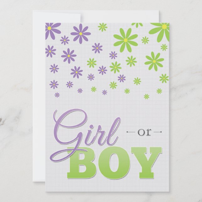 Gender Reveal Party Daisies Invitation (Front)