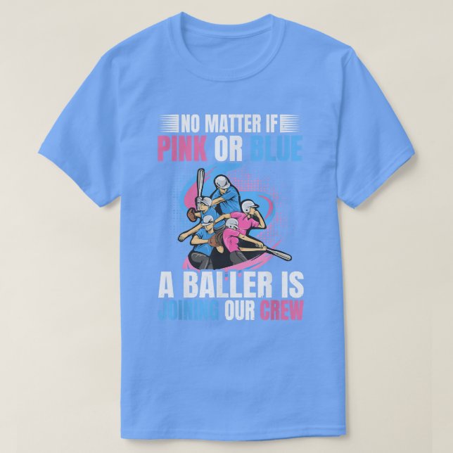 Gender Reveal Party Design for Baseball & Softball T-Shirt (Design Front)