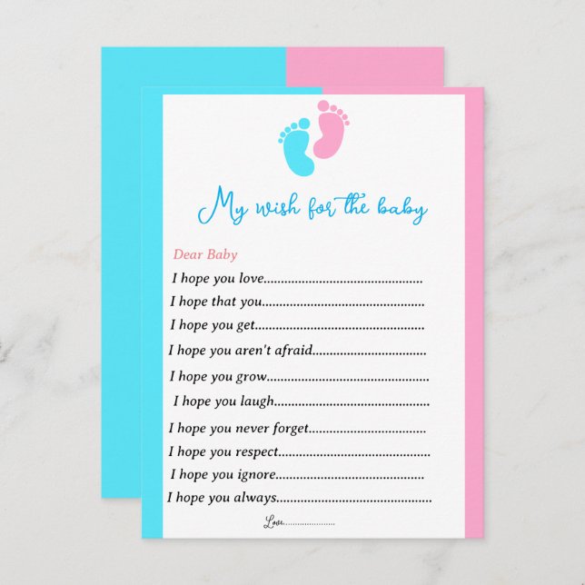 Gender reveal party games wishes for the baby  pos postcard (Front/Back)