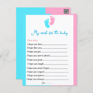 Gender reveal party games wishes for the baby  postcard