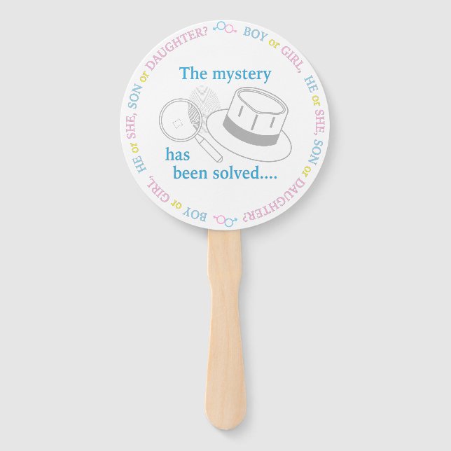 Gender Reveal Party Hand Fan (Front)