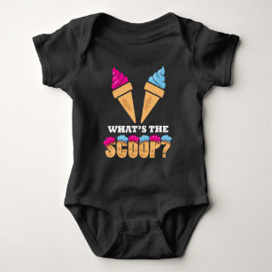 Gender Reveal Party - Ice cream What the scoop? Baby Bodysuit
