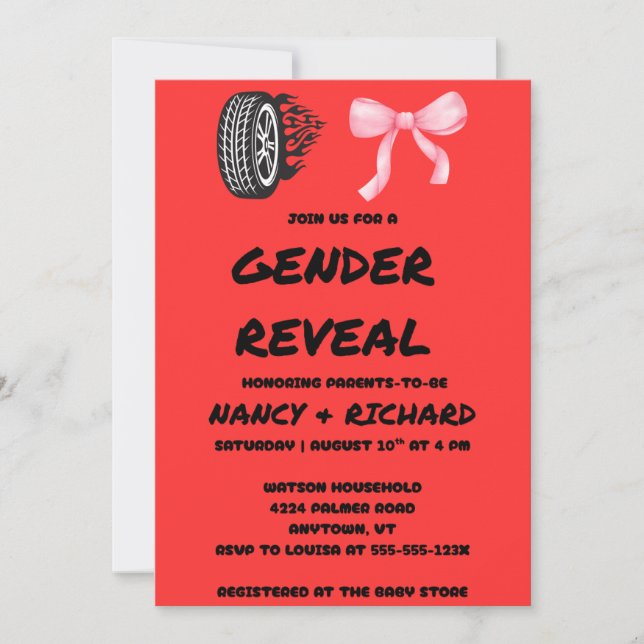 Gender Reveal Party Invitation (Front)