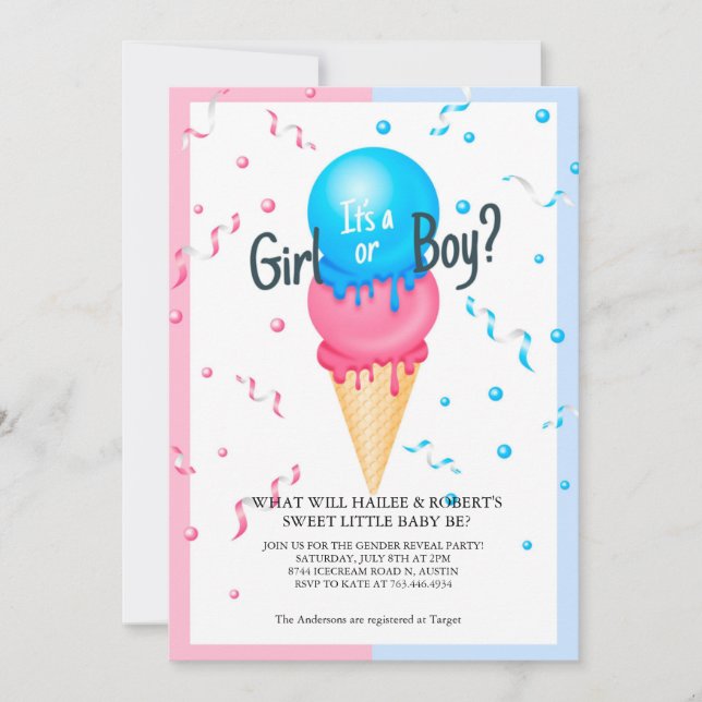 Gender Reveal Party Invitation (Front)