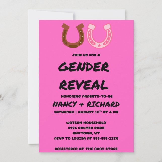 Gender Reveal Party  Invitation (Front)
