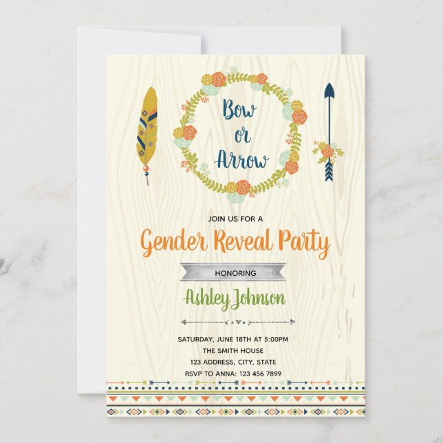 Gender reveal party invitation (Front)