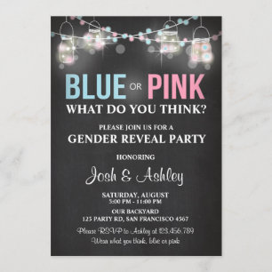 Gender reveal party invitation Rustic chalk Shower