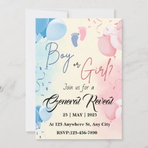 Gender Reveal Party Invitation Templates
