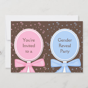 Gender Reveal Party Invitations Baby Rattles