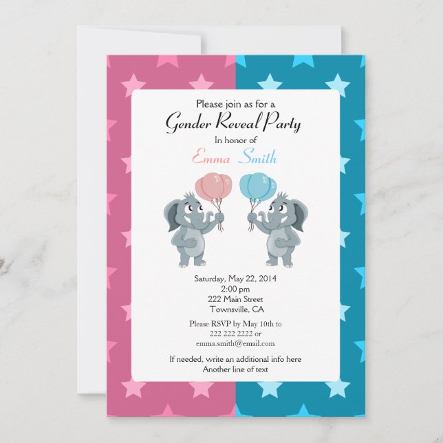 Gender Reveal party invites (Front)