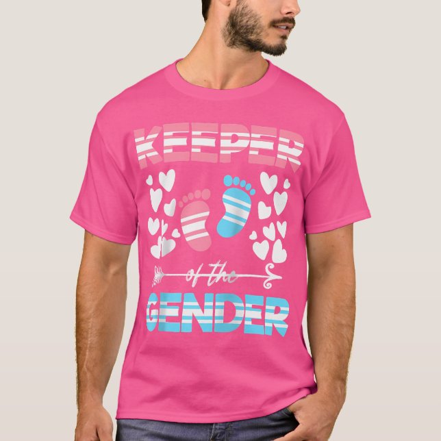 Gender Reveal Party Keeper Of The Gender 	 Basebal T-Shirt (Front)