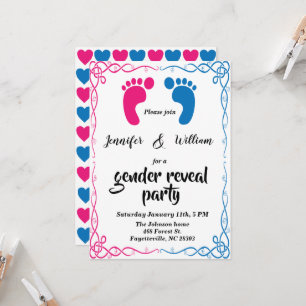 Gender reveal party photo Invitation