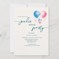 gender reveal party red and blue balloons