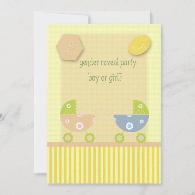 Gender Reveal Party Strollers Invitation (Back)