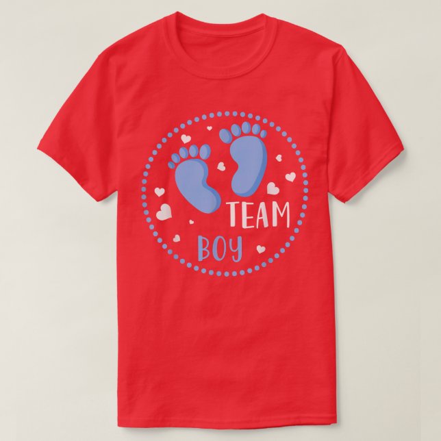 Gender Reveal Party Team Boy Baby Announcement Fut T-Shirt (Design Front)