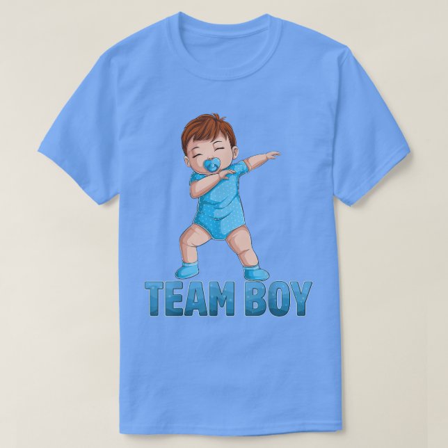 Gender Reveal Party Team Boy Baby Announcement Wom T-Shirt (Design Front)
