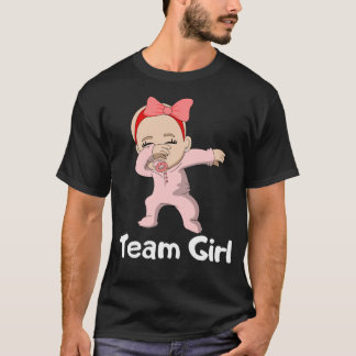 Gender Reveal Party Team Girl Dabbing Baby T-Shirt