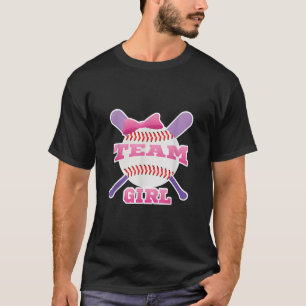 Gender Reveal Party Team Girl Pink Baseball T Shir T-Shirt