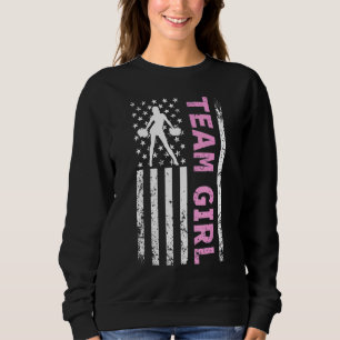 Gender Reveal Party Team Girl with US American Fla Sweatshirt