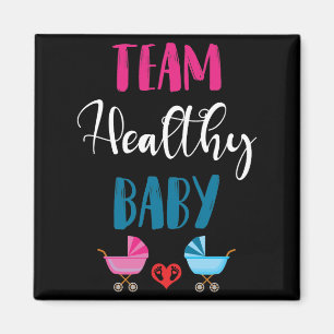 Gender Reveal Party Team Healthy Baby Pink Blue Magnet