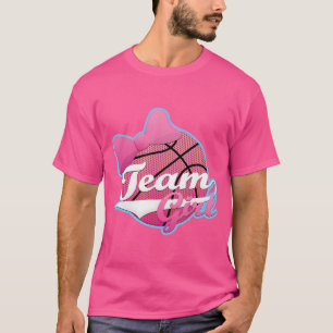 Gender Reveal Party Team Pink Girl Basketball T-Shirt