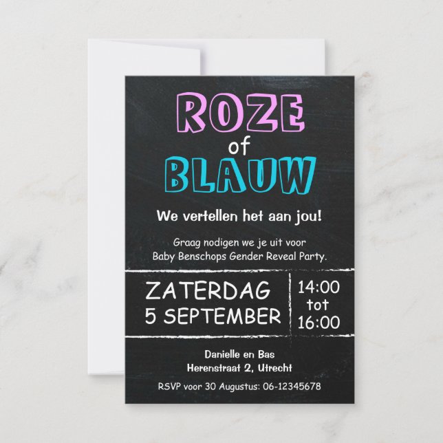Gender Reveal Party uitnodiging Invitation (Front)