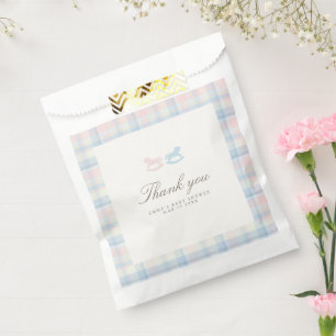 Gender Reveal Pink Blue Teddy Bear Favor Bags