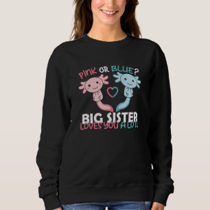 gender reveal pink or blue Big Sister loves you Sweatshirt