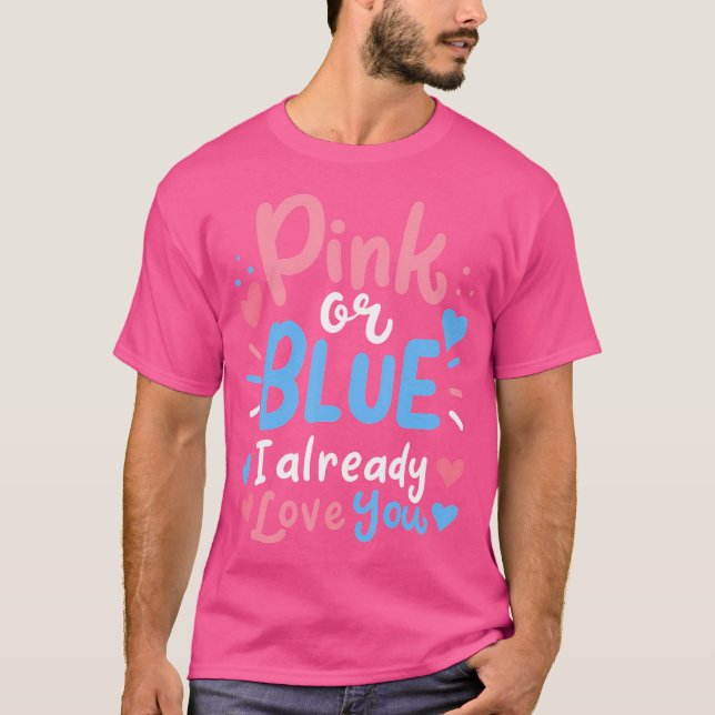 Gender Reveal Pregnancy Announcement T-Shirt (Front)