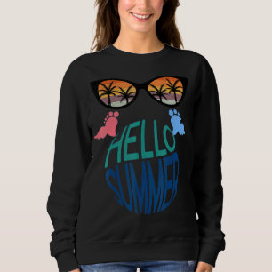 Gender Reveal Pregnancy Hello Summer A Vintage Sun Sweatshirt