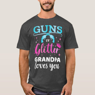Gender reveal s or glitter grandpa matching baby p T-Shirt