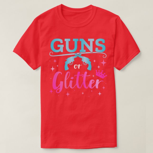 Gender reveal s or glitter matching baby party T-Shirt (Design Front)