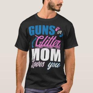 Gender reveal s or glitter Mom matching baby party T-Shirt