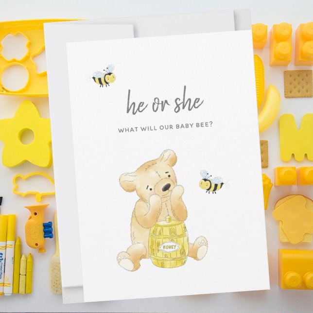 Gender Reveal Shower Teddy Bear Honey Bee (Creator Uploaded)