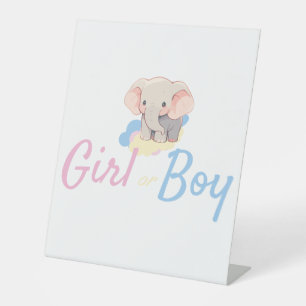 Gender Reveal Table Poster Pedestal Sign