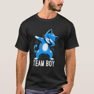 Gender Reveal Team Boy Baby Party Funny Cat Lovers T-Shirt