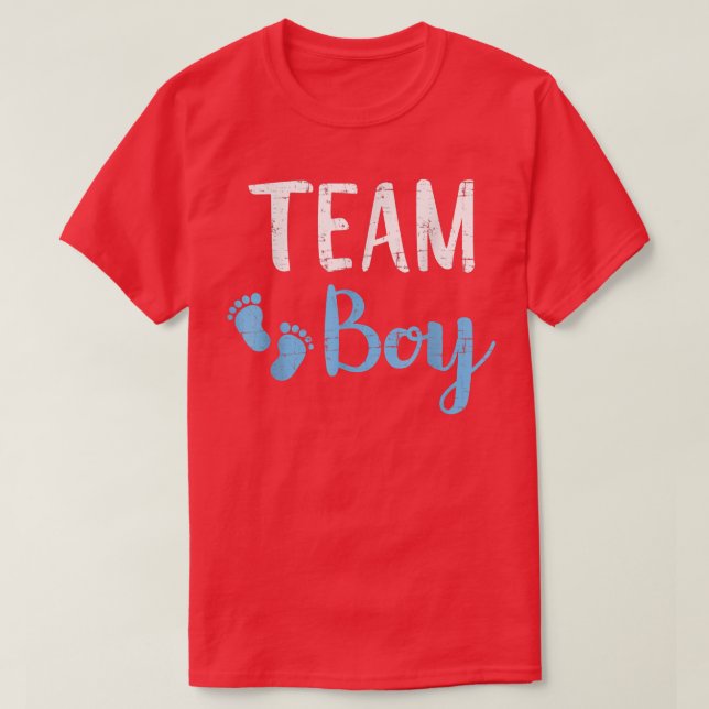 Gender reveal team boy matching family baby party  T-Shirt (Design Front)