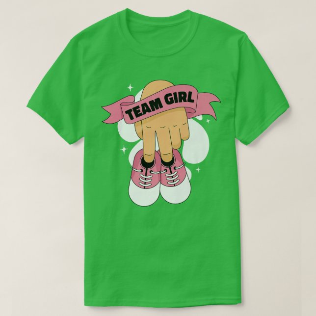 Gender Reveal Team Girl  Baby Girl Shoes  T-Shirt (Design Front)